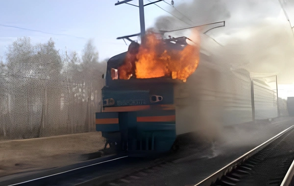 На железнодорожной станции в Ширване вспыхнул пожар