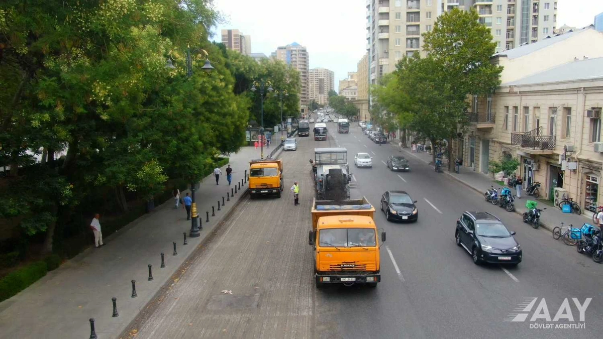 Bakının 28 May küçəsi təmir olunur