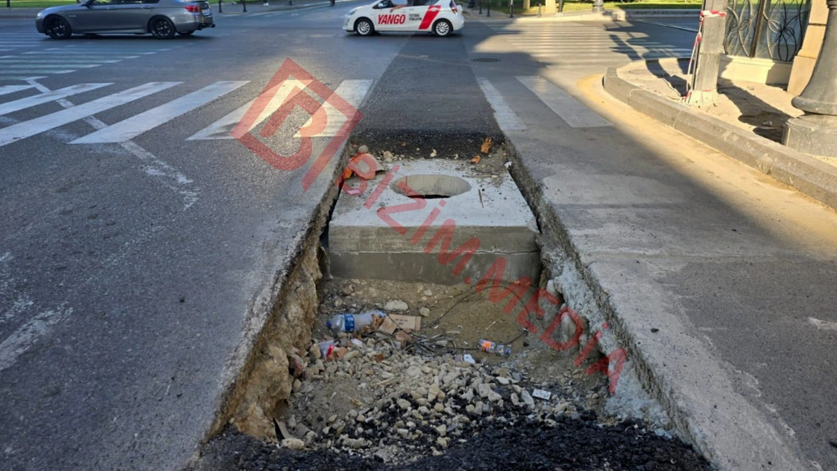 Bakının mərkəzindəki "ölüm çuxuru": Niyə heç bir təhlükəsizlik tədbiri görülmür?