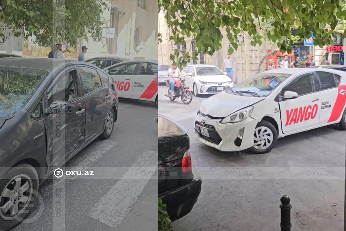 В центре Баку столкнулись две Toyota Prius