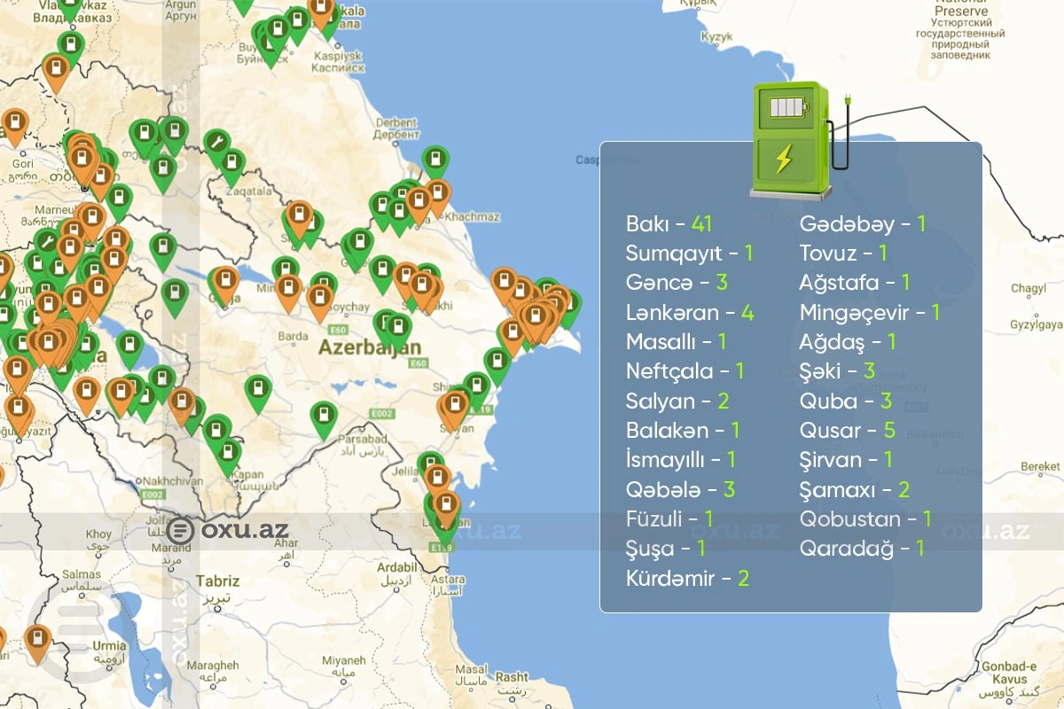 Elektromobillər üçün şarj stansiyaları haralarda quraştırılıb? YENİLİKLƏR olacaq