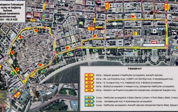 "Формула-1" в Баку: по каким дорогам можно будет проехать в дни гонки?