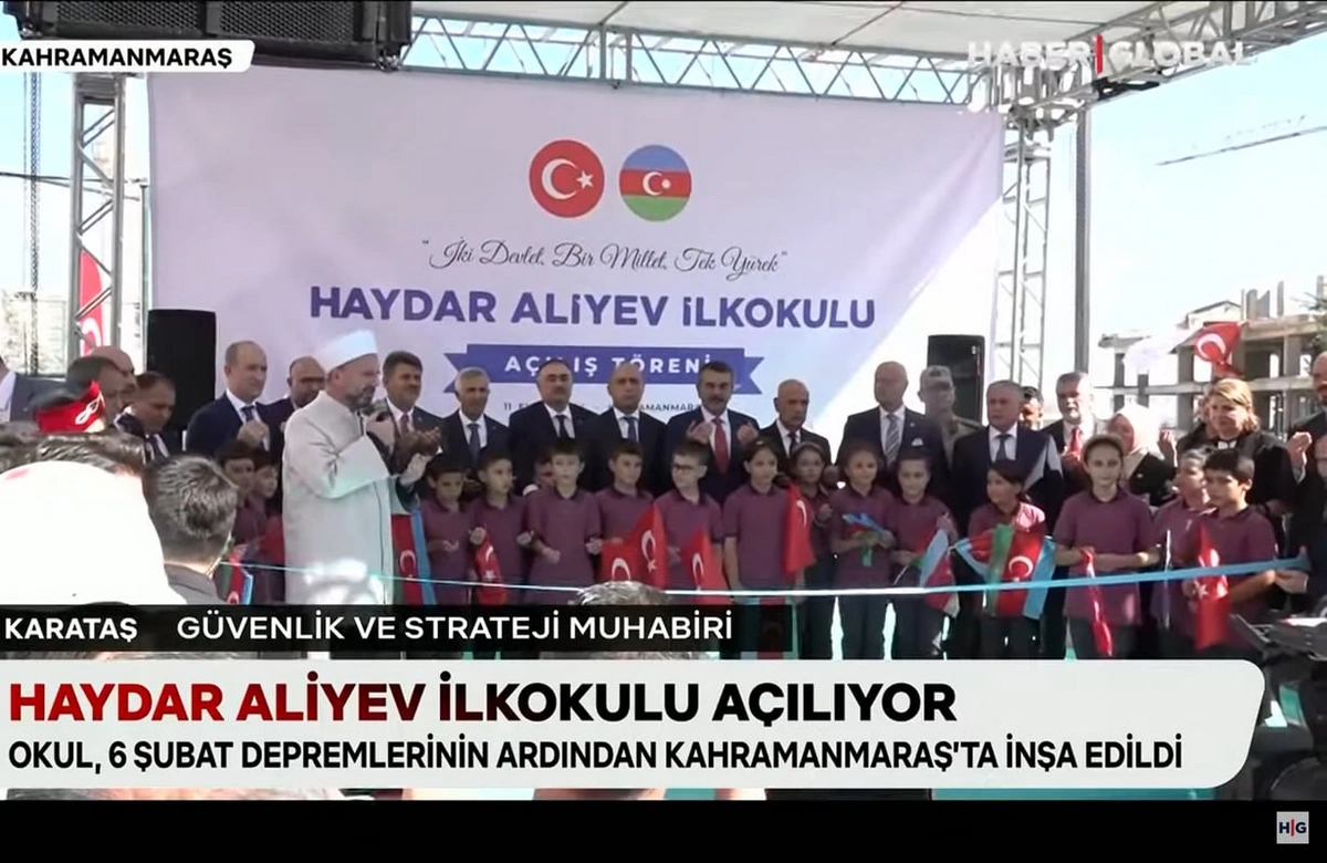 Kahramanmaraşda yeni inşa edilən Heydər Əliyev adına məktəbin açılışı oldu