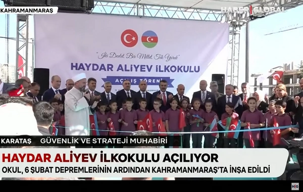 Kahramanmaraşda yeni inşa edilən Heydər Əliyev adına məktəbin açılışı oldu