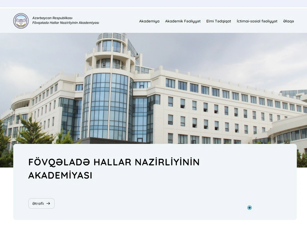 Fövqəladə Hallar Nazirliyinin Akademiyasının bağlanmış veb-səhifəsi yenidən bərpa edildi