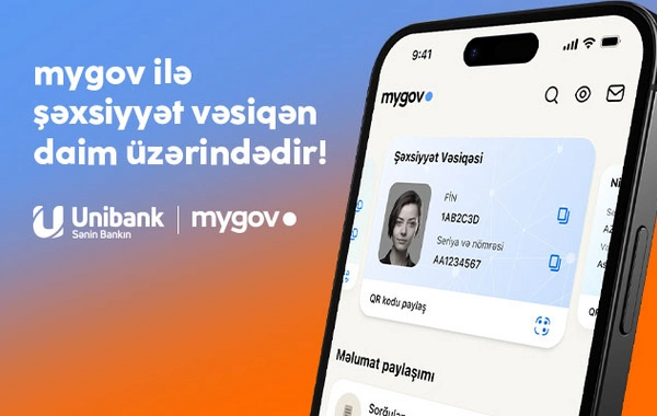 "Unibank"ın xidmətlərindən rəqəmsal şəxsiyyət vəsiqənizlə istifadə edə bilərsiniz