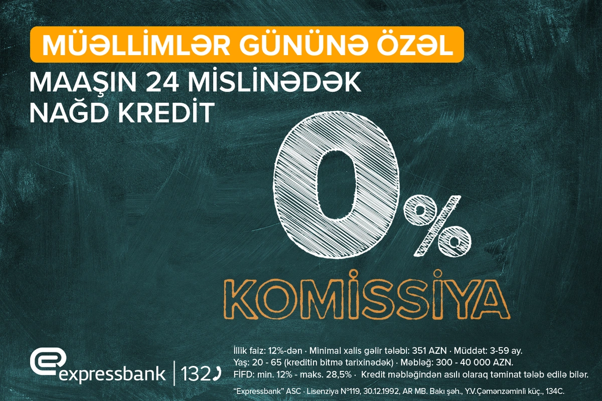 Müəllimlər və təhsil işçiləri üçün KOMİSSİYASIZ KREDİT