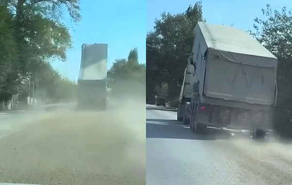 Azərbaycanda yük maşını təhlükə saçdı - ANBAAN GÖRÜNTÜ