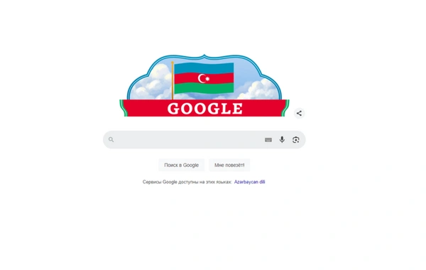 "Google" Azərbaycan bayrağının rənglərində "doodle" hazırlayıb