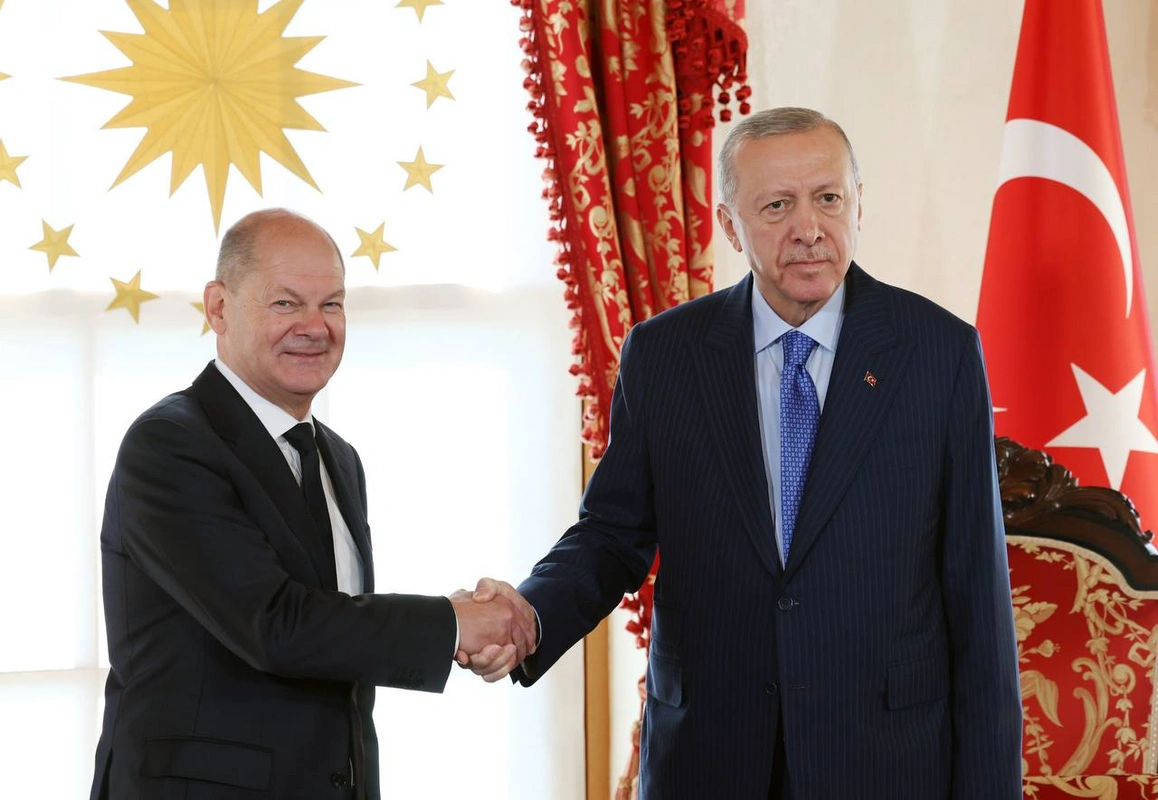 Türkiye Cumhurbaşkanı Erdoğan, Almanya Başbakanı Scholz'u kabul etti