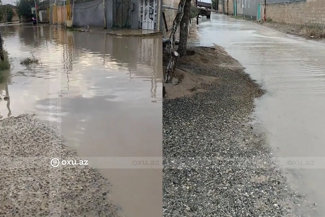 Bakıda yağışın "romantikası": Küçələr GÖLƏ DÖNDÜ