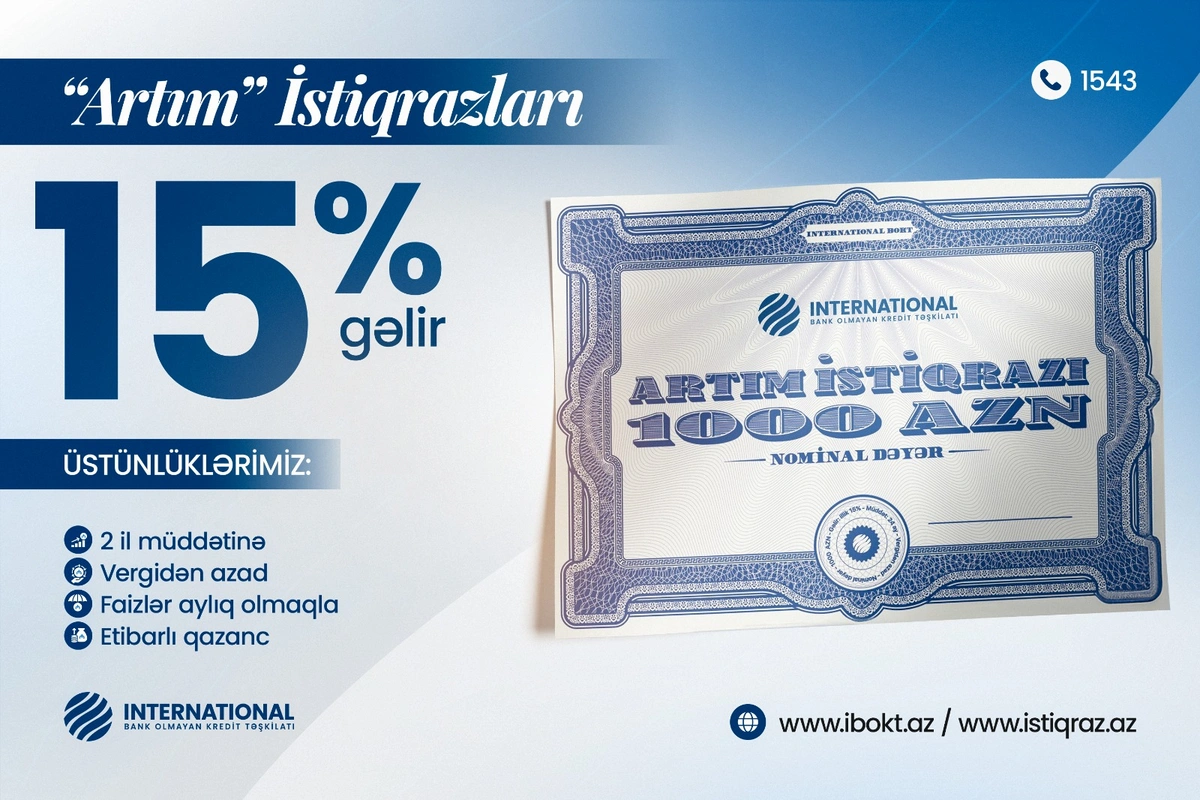 "İnternational" bank olmayan kredit təşkilatındən YENİLİK