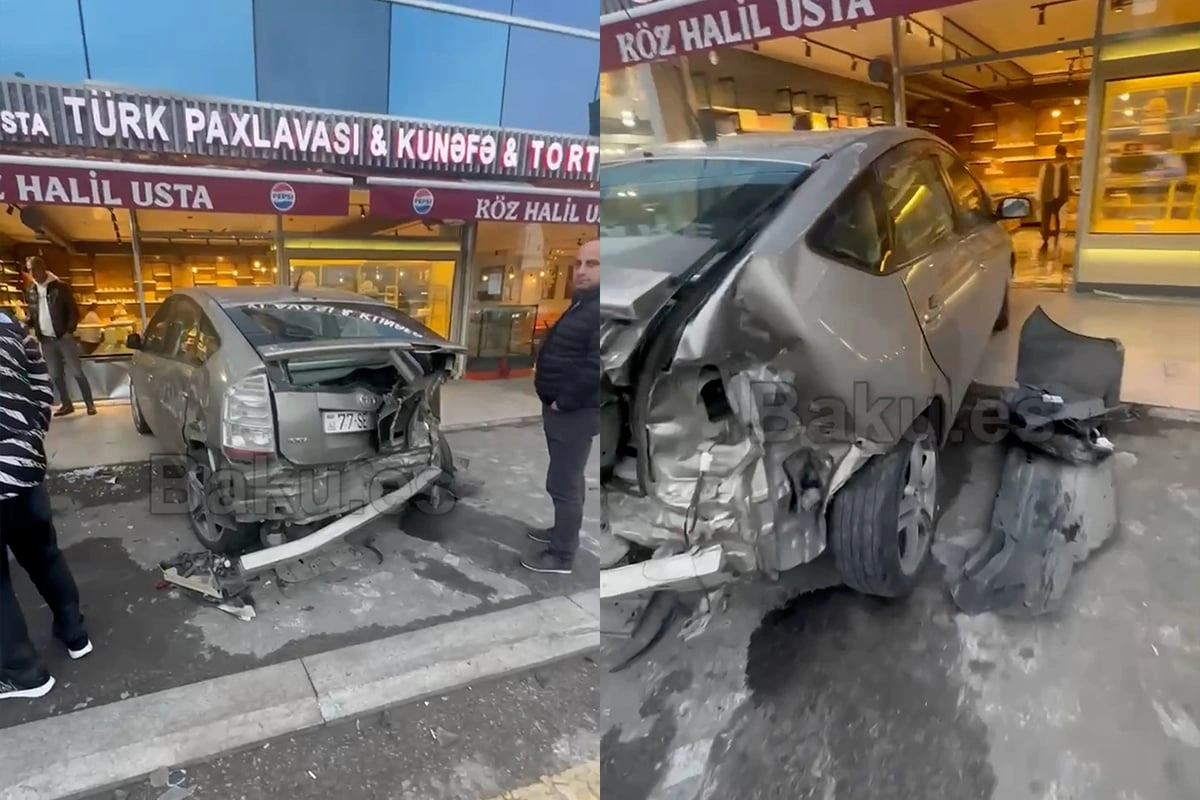 Bakıda "Prius" kafeyə çırpıldı