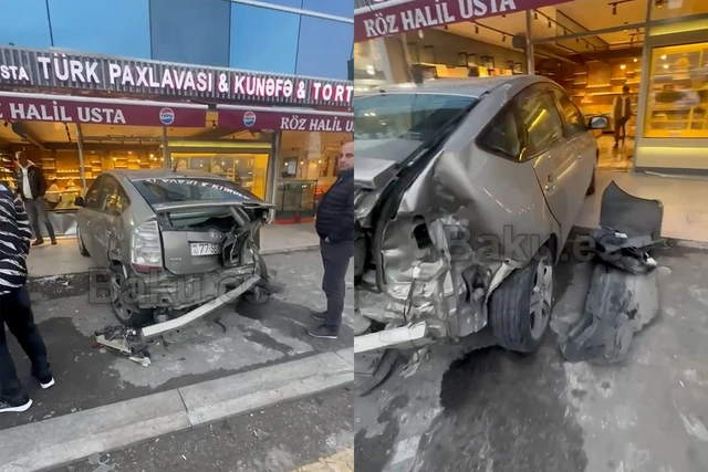 Bakıda "Prius" kafeyə çırpıldı