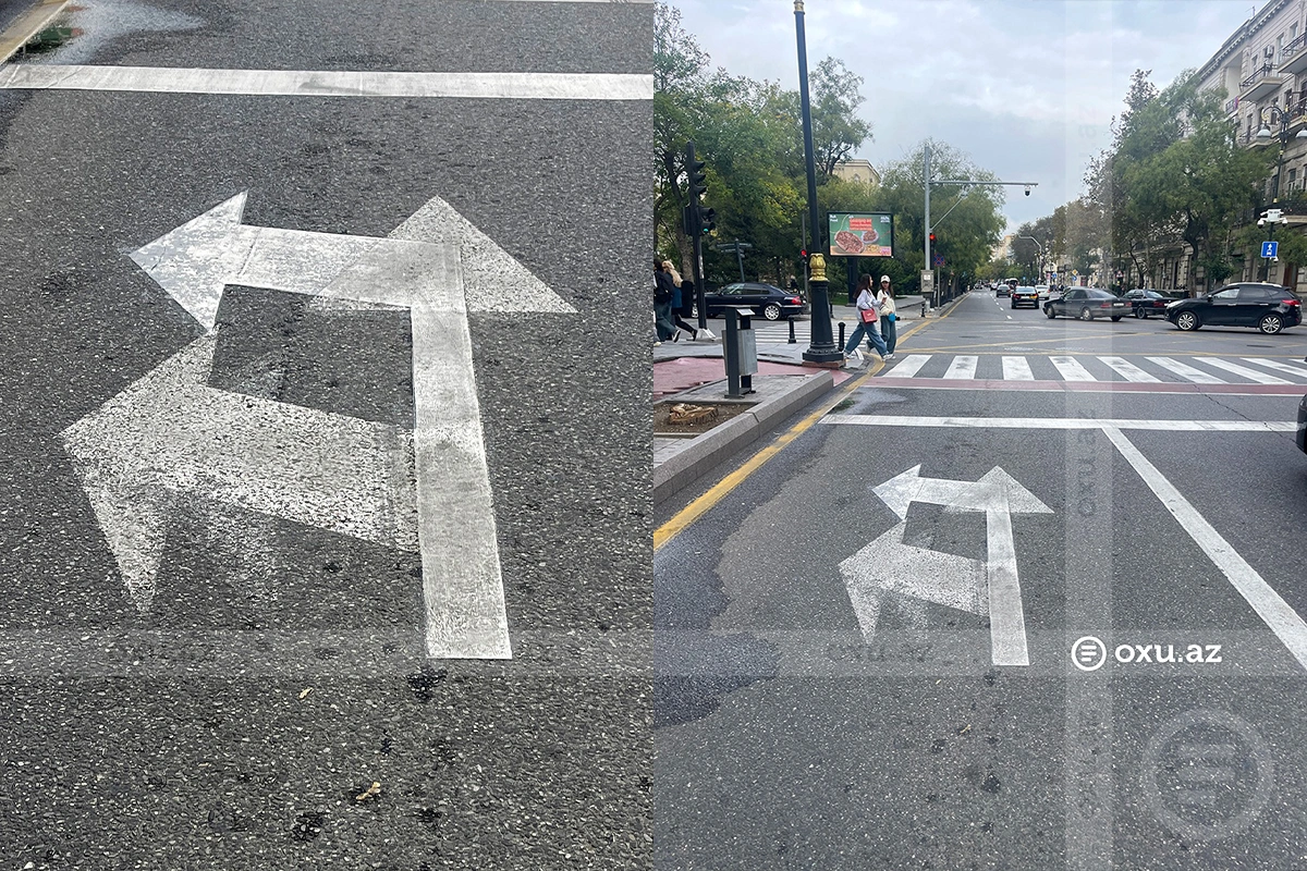 Bakıda yol nişanı ÇAŞQINLIQ YARATDI