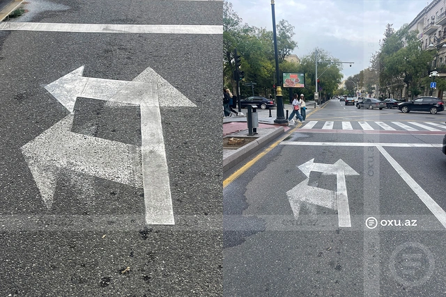 Bakıda yol nişanı ÇAŞQINLIQ YARATDI