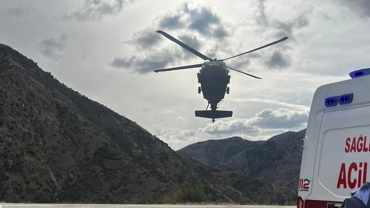 Askeri helikopter hamile kadın için havalandı