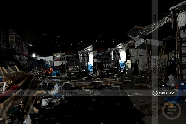 Bakının məşhur bazarının ətrafındakı piştaxtalar SÖKÜLÜR