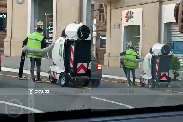 Bakıya küçələri təmizləmək üçün yeni qurğu gətirildi