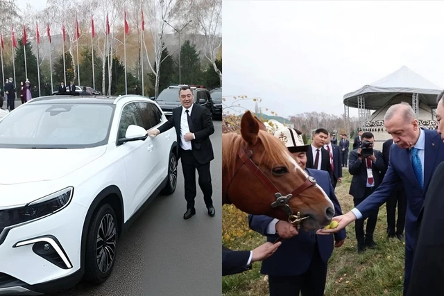 Türk Dövlətləri Təşkilatı Zirvəsində rəmzi hədiyyələr: Ərdoğan "Togg", Japarov at hədiyyə etdi