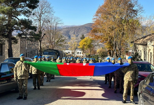 Laçında hərbçilərin iştirakı ilə yürüş təşkil olunub