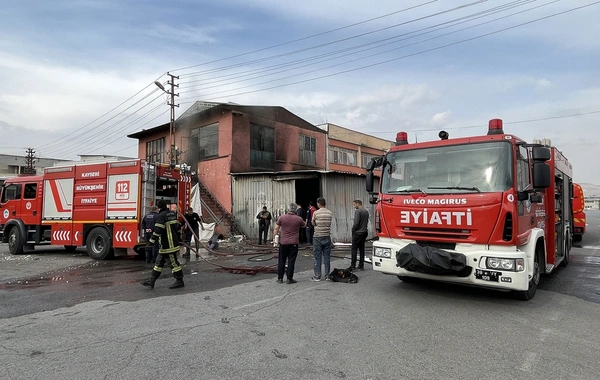 Kayseri'de Sünger Atölyesinde yangın çıktı