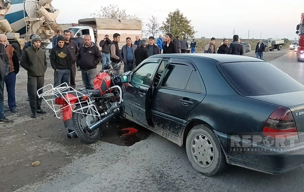 В Имишли мотоцикл столкнулся с автомобилем: погибли отец и сын