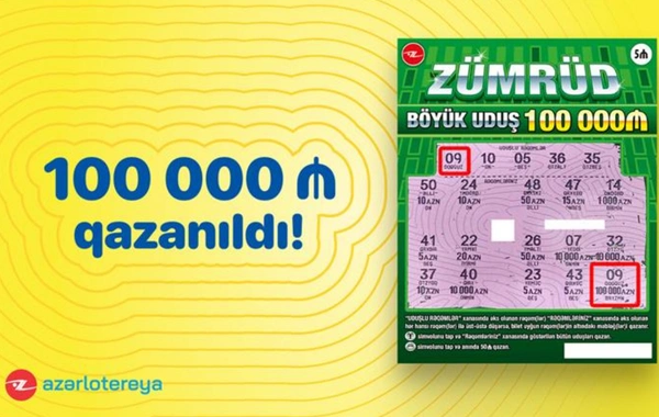 "Zümrüd" ani lotereyasında böyük uduş - 100 000 qazanıldı!