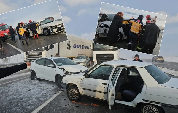 Çorum'da kar felaketi: 10 araç birbirine girdi, yaralılar var