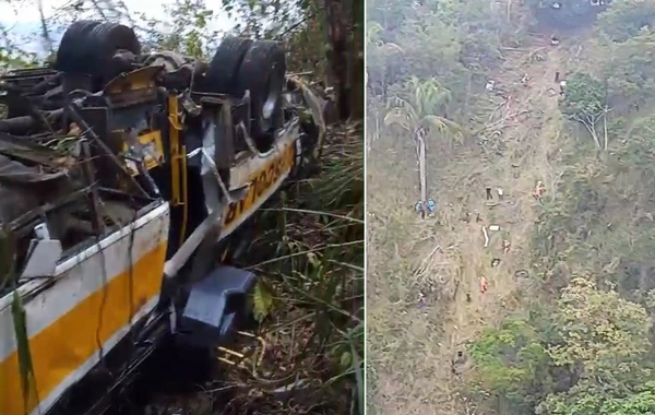 Braziliyada sərnişin avtobusu dağ yolundan aşdı: 17 ölü, xeyli yaralı var