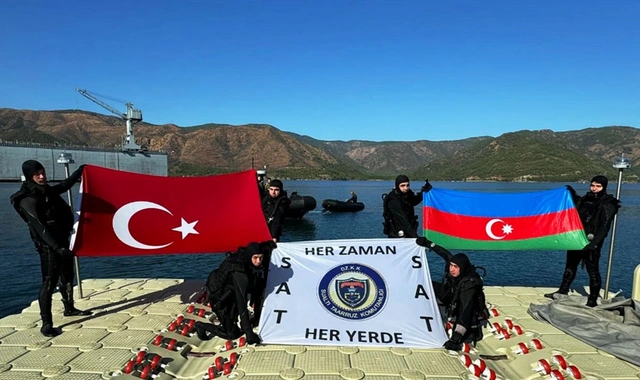 Azerbaycan ve Türkiye Deniz Kuvvetlerinin tatbikatından görüntüler