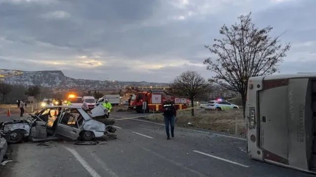 Nevşehir'de feci kaza: Öğrenci servisi devrildi, 24 yaralı