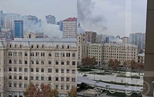 Bakü'nün merkezinde meydana gelen yangın söndürüldü