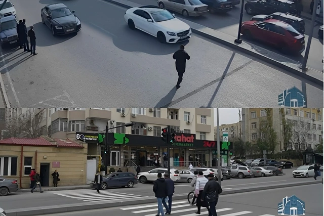 Metronun bir stansiyasının yaxınlığında piyadaların rahat gediş-gəlişi təmin olunub