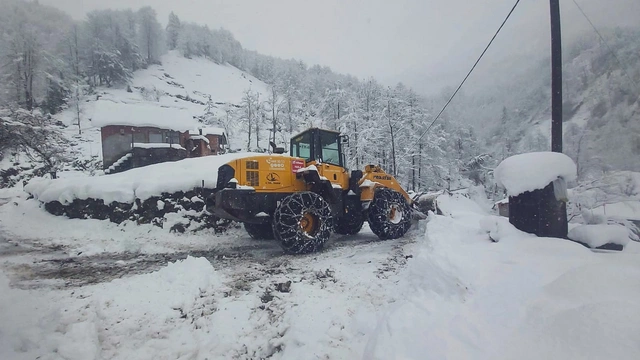 Rize'de kış esareti: 14 köy yolu kardan kapandı