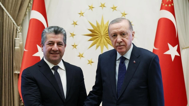 Türkiye Cumhurbaşkanı Erdoğan, IKBY Başbakanı Barzani'yi kabul etti