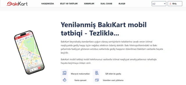 "BakıKart"ın internet səhifəsi bərpa edilib? - Rəsmi AÇIQLAMA