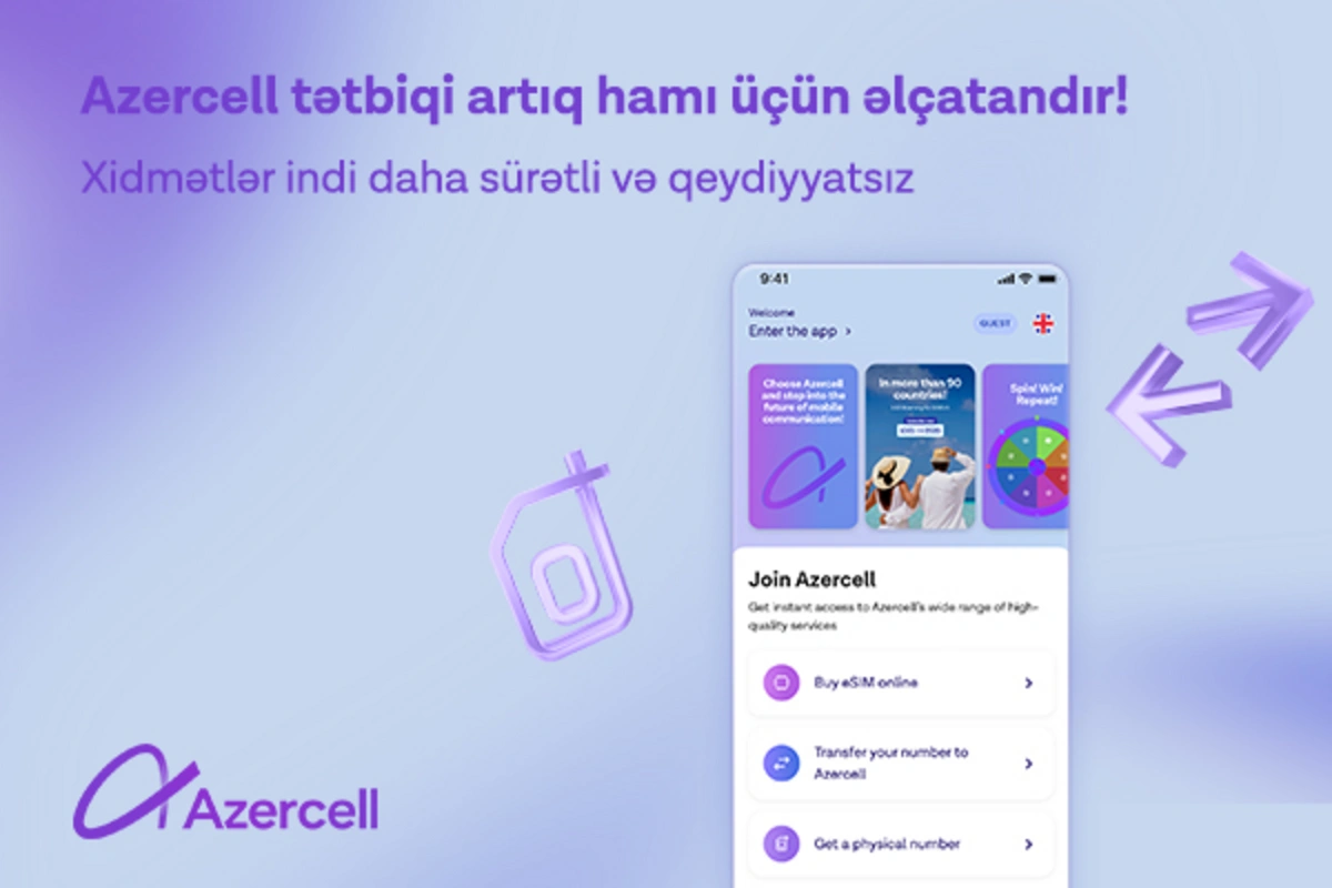 "Azercell" tətbiqinə yeni "Qonaq Girişi" funksiyası əlavə olundu