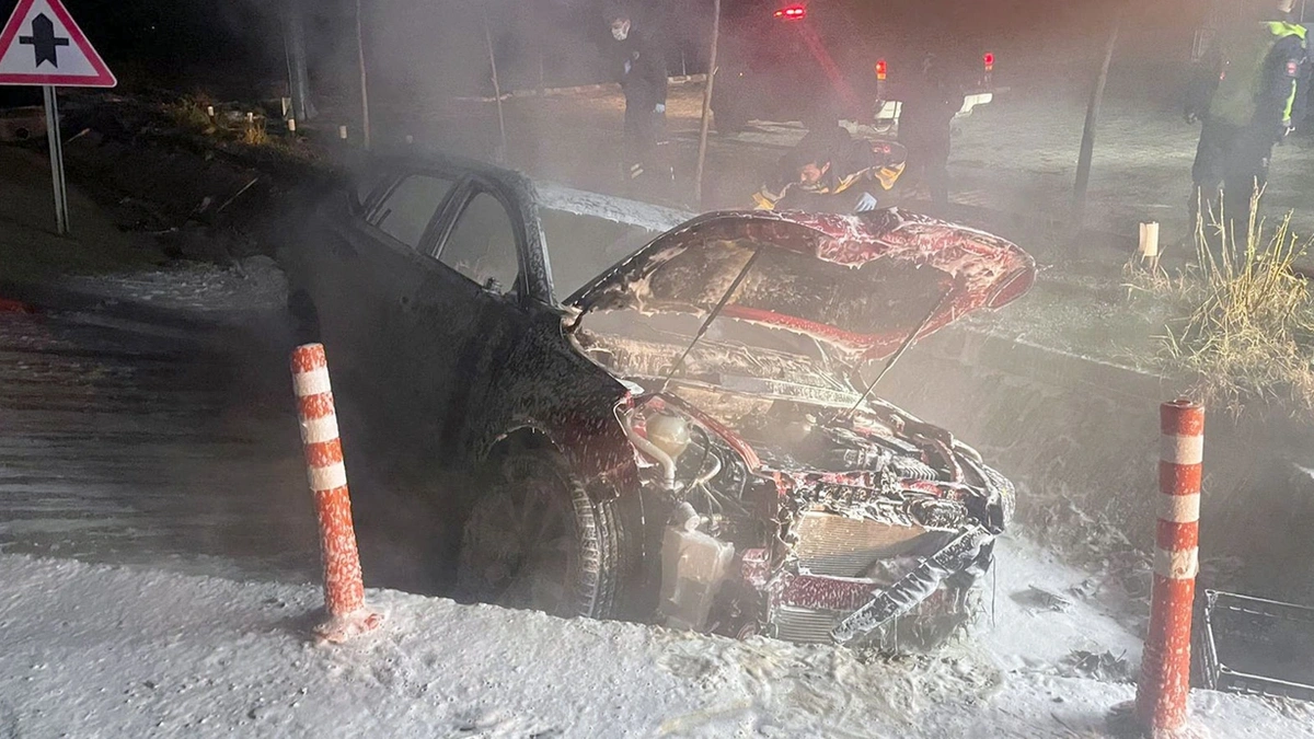 Tekirdağ'da feci kaza: Takla atıp alev alan otomobilin sürücüsü hayatını kaybetti