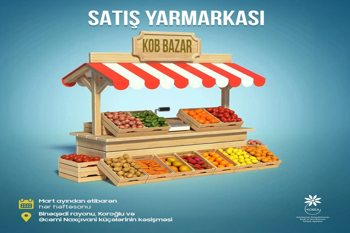 Mart ayından etibarən hər həftə sonu "KOB bazar" adlı satış yarmarkası keçiriləcək