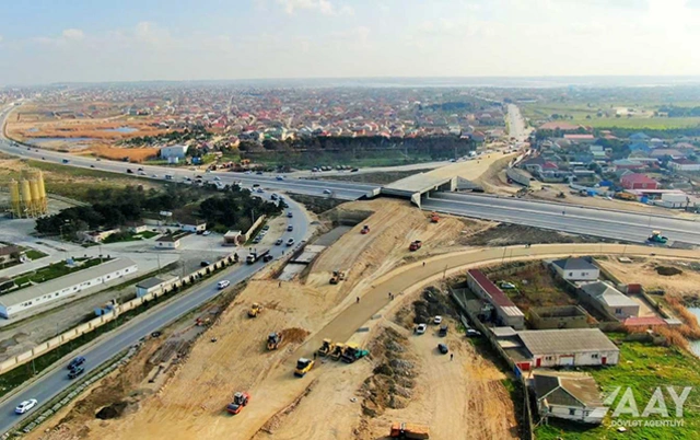 Bakıda inşası davam edən yeni yoldan GÖRÜNTÜLƏR