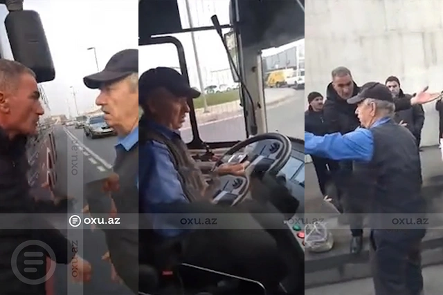 "BakuBus" sürücüsü ilə sərnişinlər arasında mübahisə