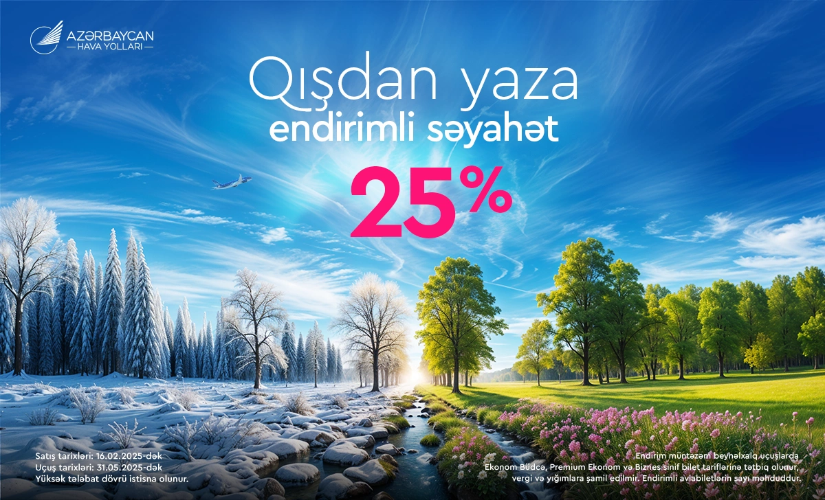 AZAL-dan bütün istiqamətlərə 25% endirim kampaniyası