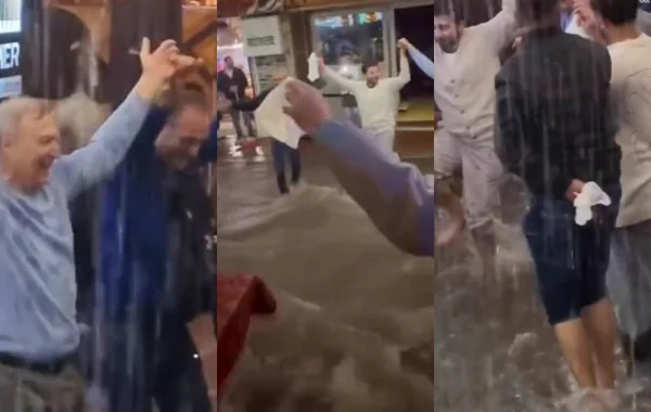 İstanbulda güclü yağış altında rəqs edən insanlar ABŞ mətbuatında gündəm oldular - Video