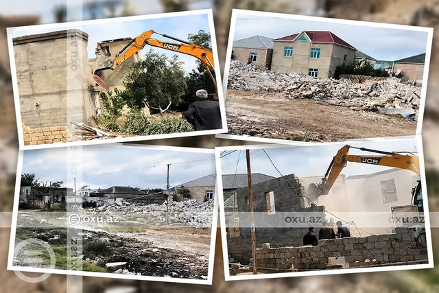 Binə sakinlərinə şad xəbər: Evlər sökülməyə başladı - Video