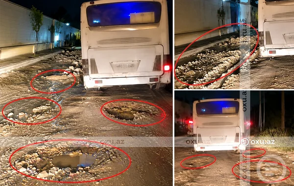 Ямы, грязь и разбитый асфальт: катастрофическое состояние улицы в Баку создает опасность для водителей - Видео