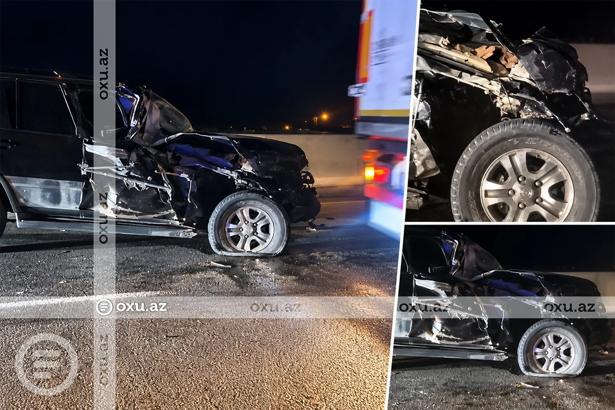 На трассе Баку - Газах Lexus врезался в КАМАЗ: пострадал водитель - Видео