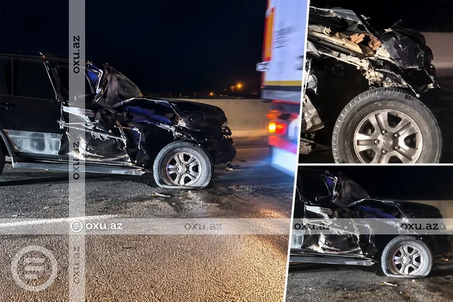 Bakı-Qazax yolunda "Lexus" "KamAZ"a çırpılıb: Xəsarət alan var - Video