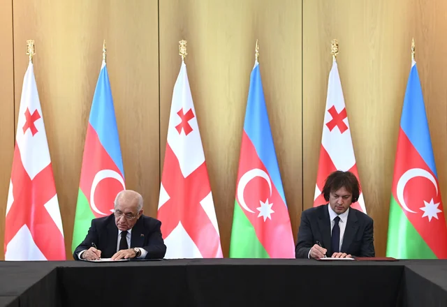 Siqnaxi şəhərində Azərbaycan-Gürcüstan sənədləri imzalanıb - Foto