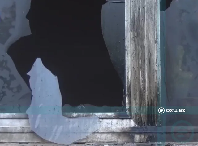 Azərbaycanda Molotov kokteyli atılan məktəbdən görüntülər - Foto/Video